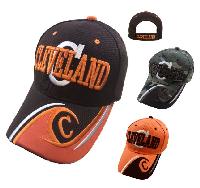 CLEVELAND Hat "C" [C/Wave on Bill] Brown/Orange